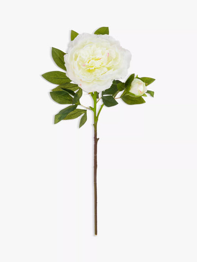 Artificial Large Peony Spray in White