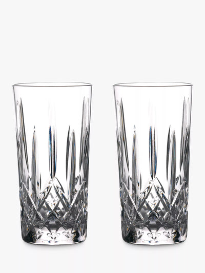 Waterford Crystal Gin Journeys Lismore Cut Glass Highballs Set of 2 400ml Clear
