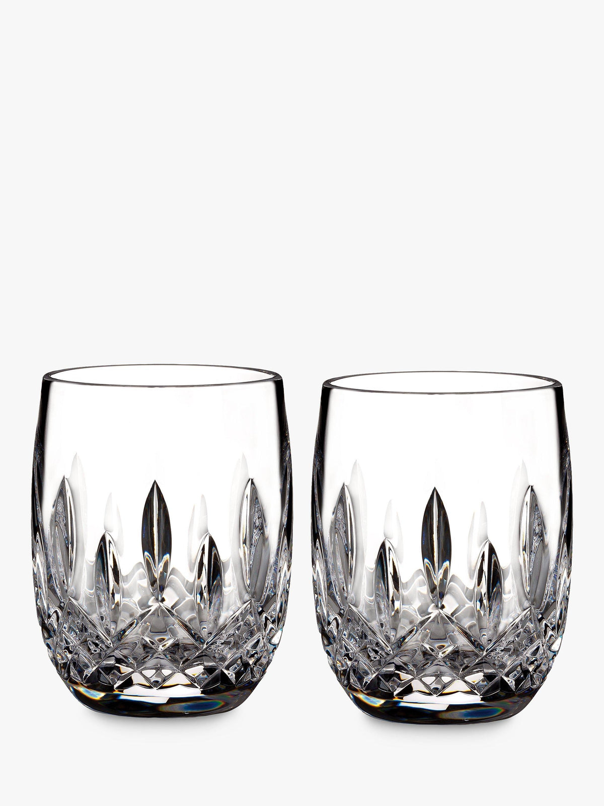 Crystal Cut Glass Rounded Tumblers for Whiskey, Set of 2 180ml