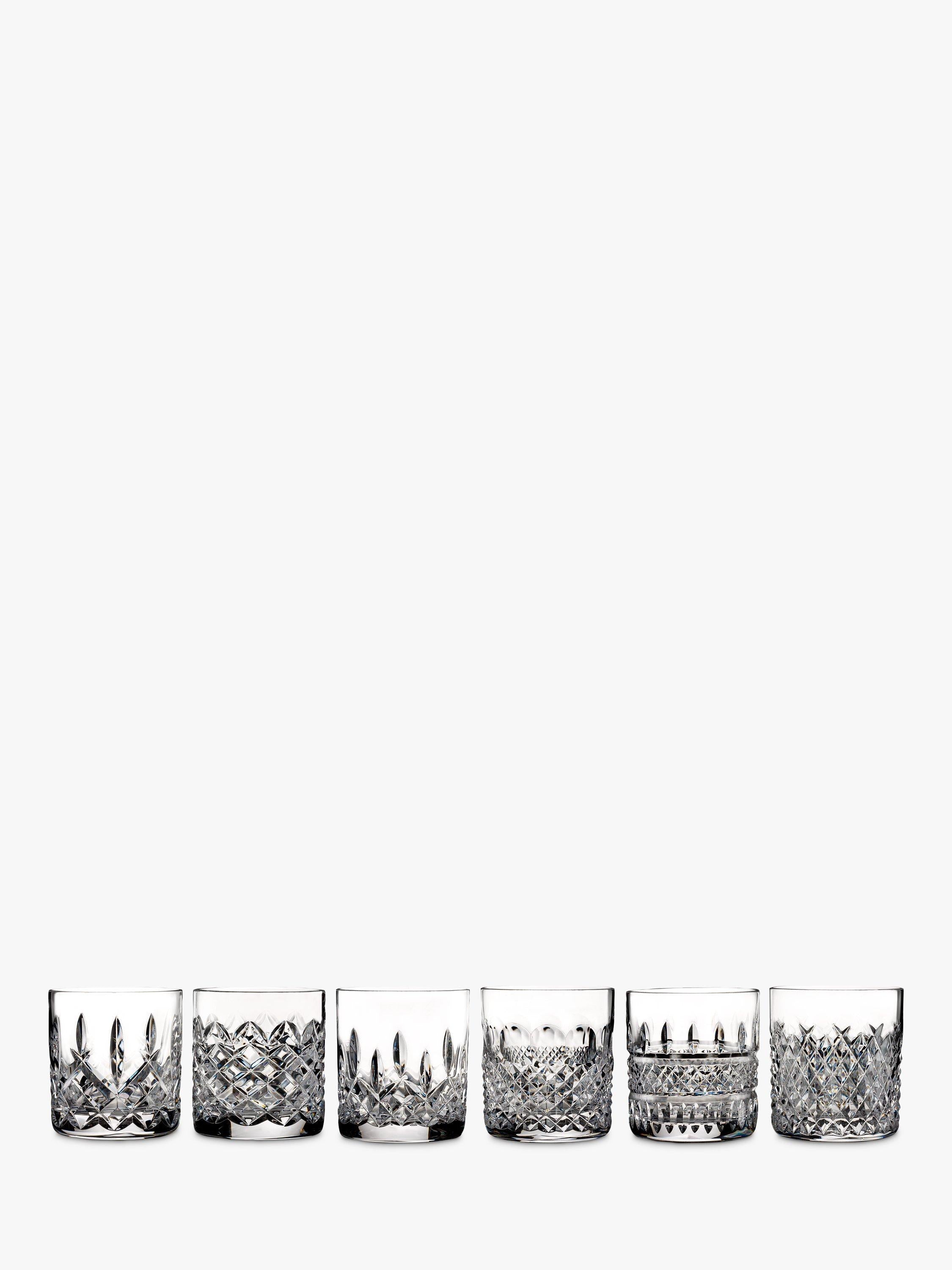 Set of 6 Straight-Sided Crystal Glass Tumblers 180ml with Heritage Cut Designs
