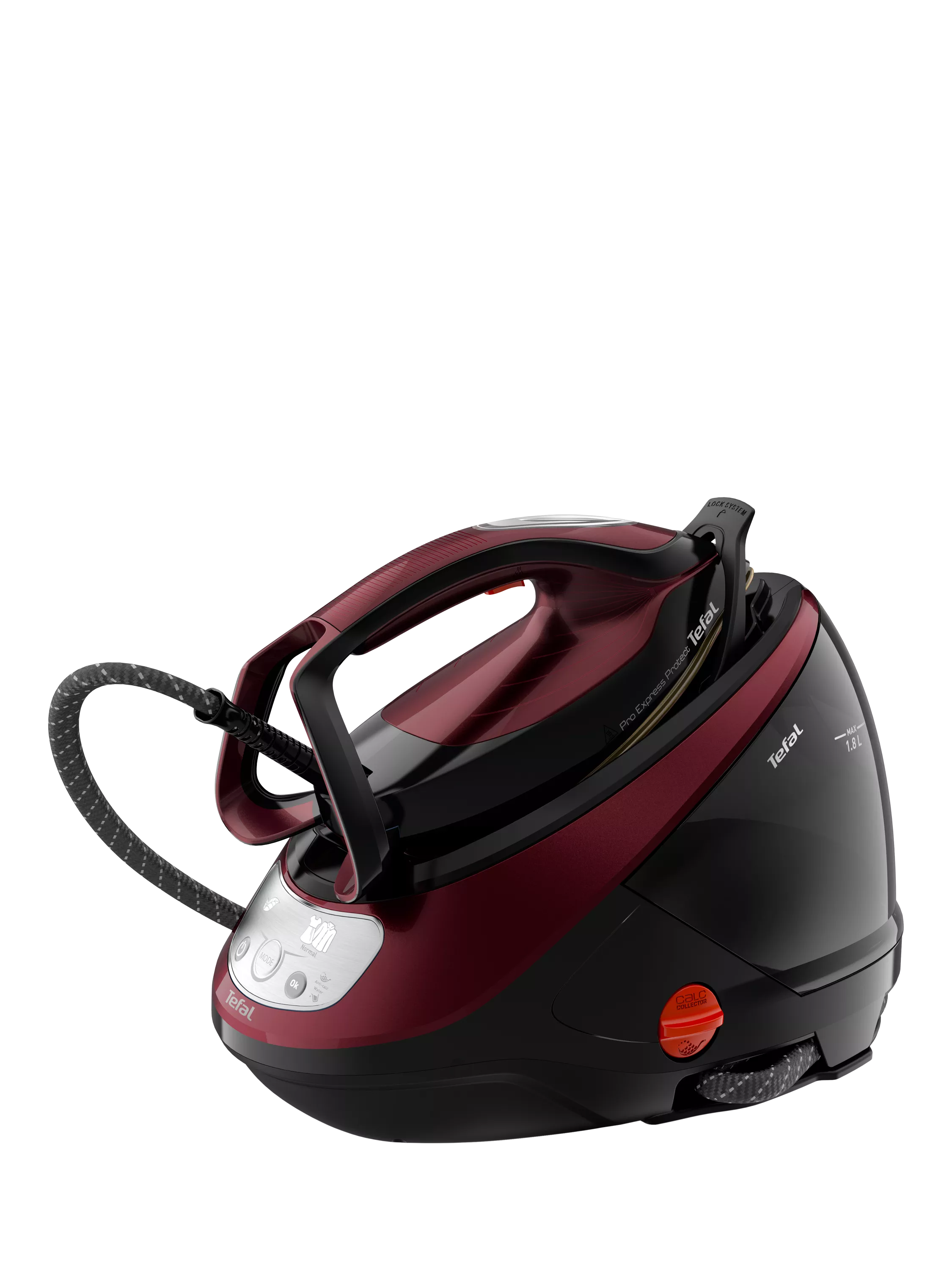 Tefal Pro Express Protect steam generator iron in black and burgundy (British brand)