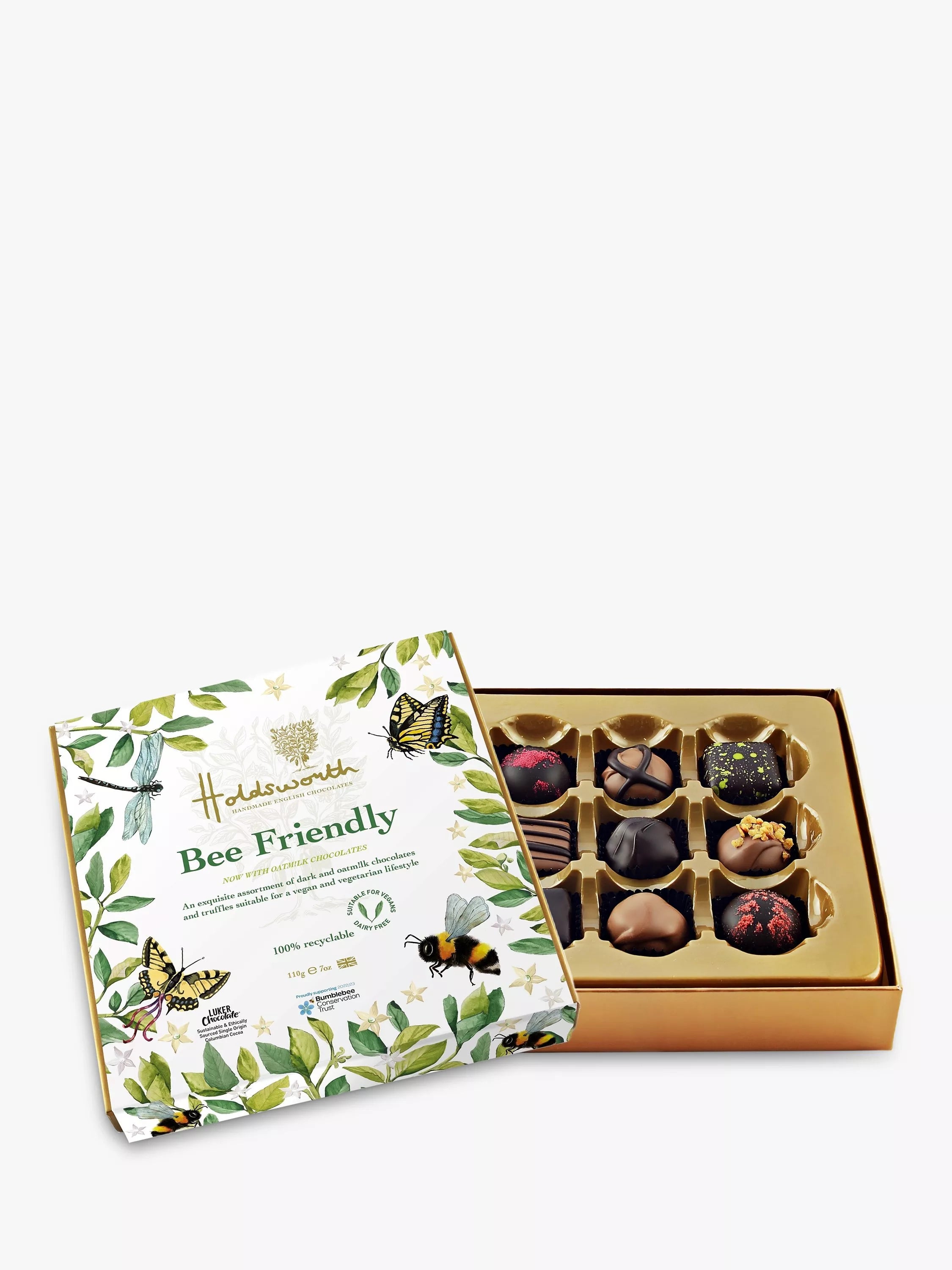 Holdsworth vegan dark chocolate assortment 110g, UK version