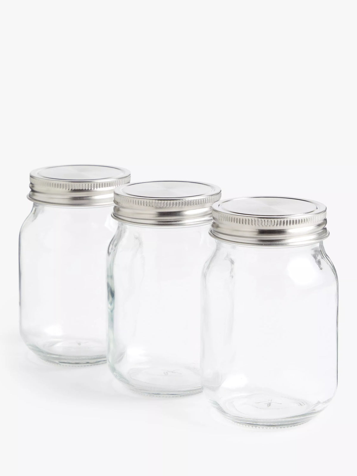 John Lewis clear glass storage jars set of 3 500ml, UK version