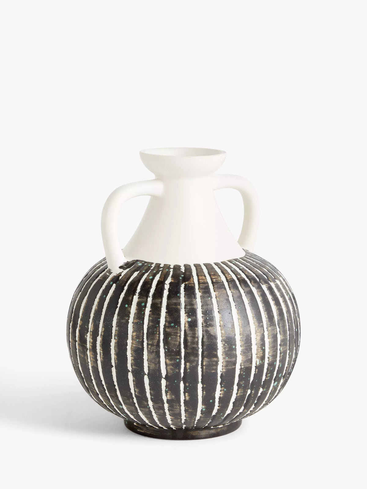 John Lewis Stripe Earthenware Vase Multi H23.5cm, UK version