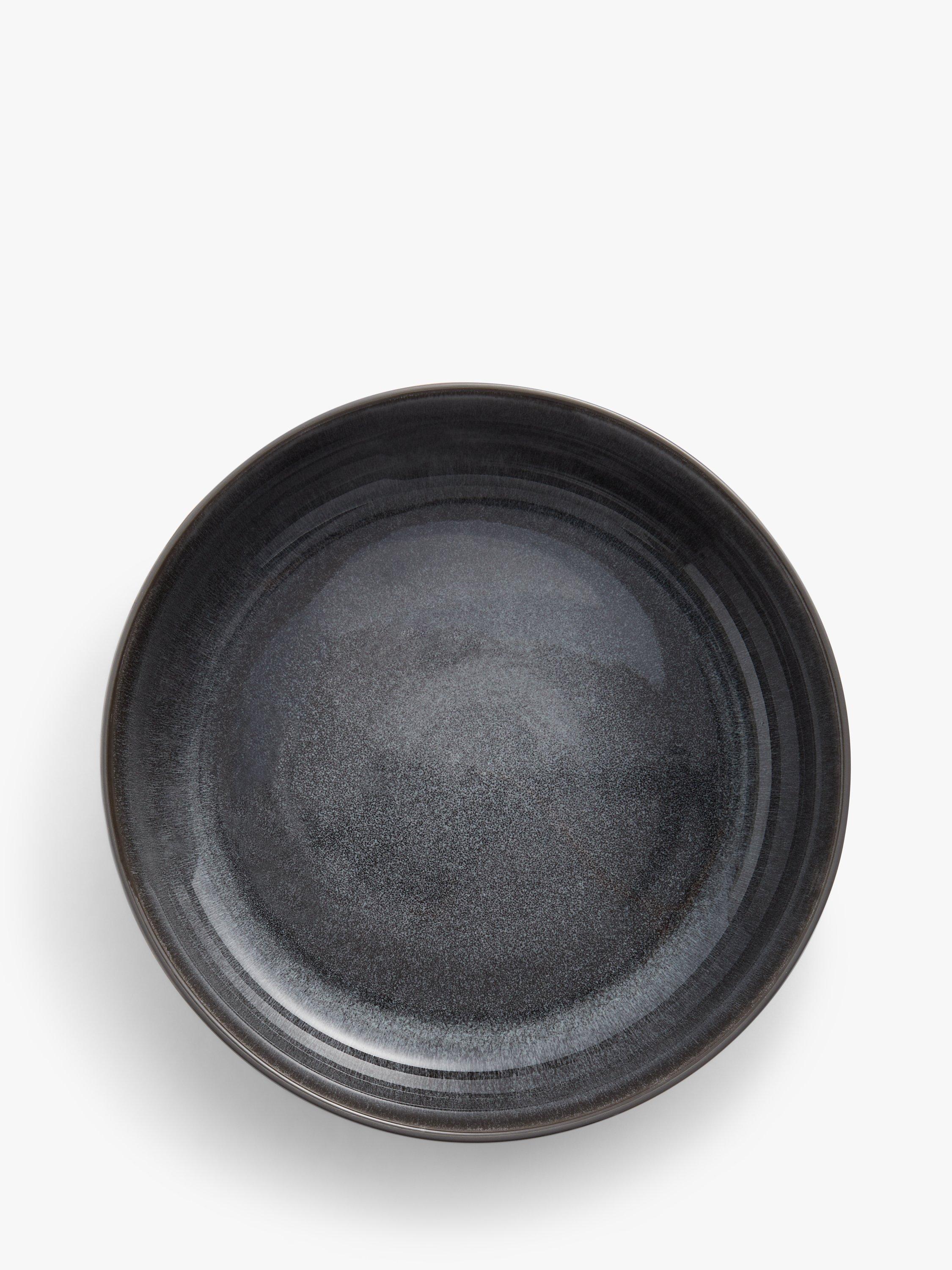 Grey reactive glaze stoneware serving bowl, 27cm, imported from the UK