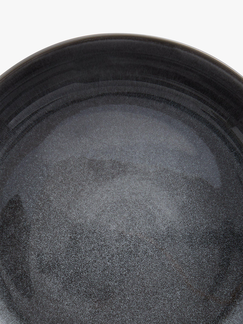 Grey reactive glaze stoneware serving bowl, 27cm, imported from the UK
