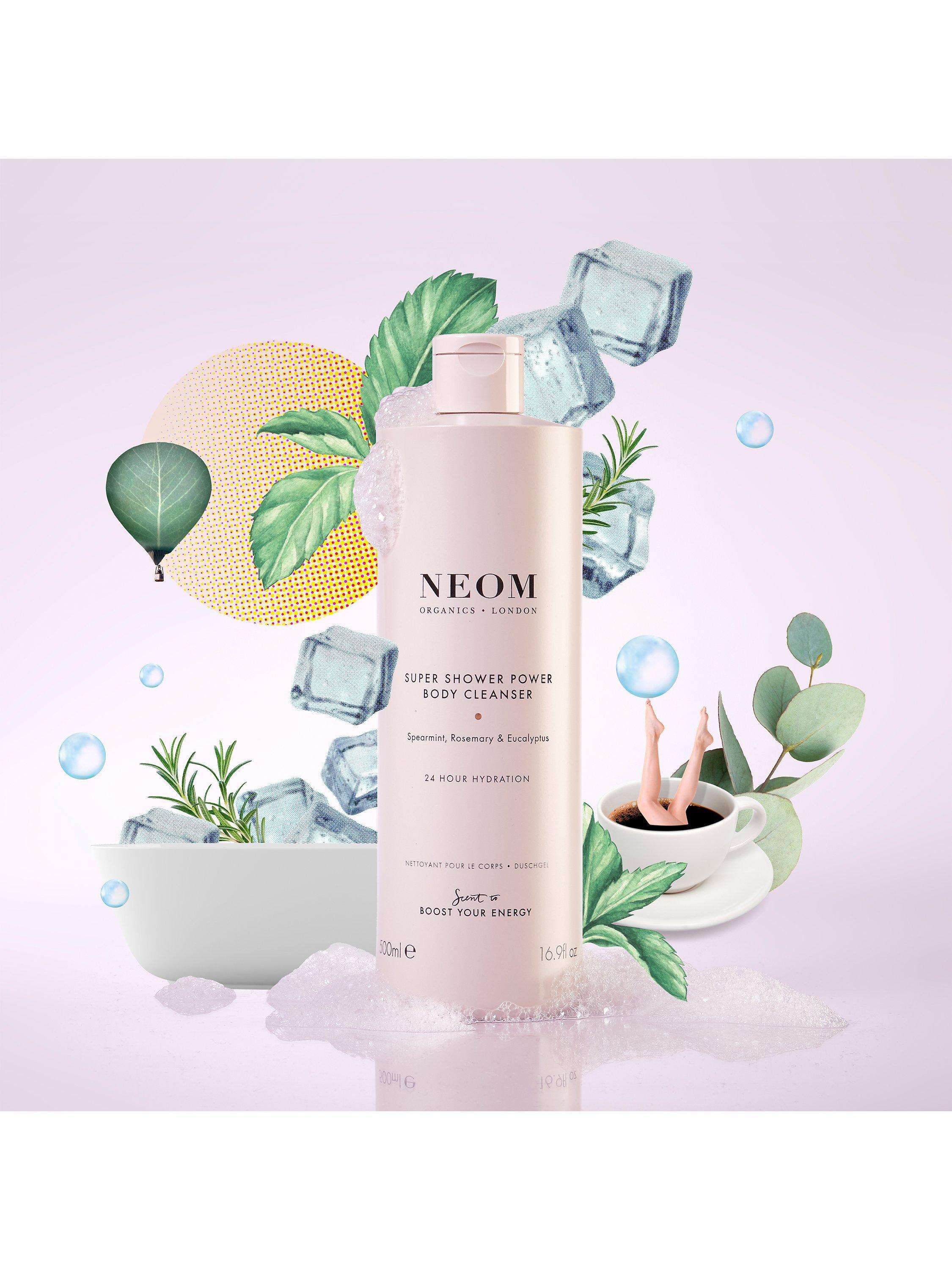 NEOM Super Shower Power Body Cleanser 500ml, imported from the UK