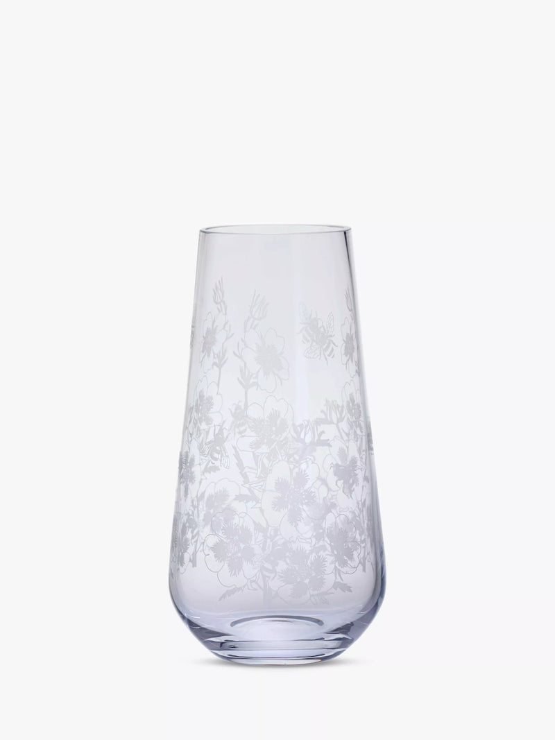 Dartington Crystal Bloom Potentilla Tapered Vase Clear 26cm - British product