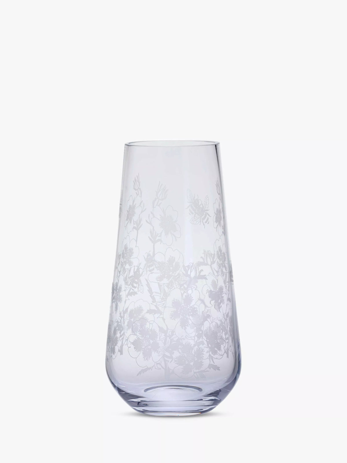 Dartington Crystal Bloom Potentilla Tapered Vase Clear 26cm - British product