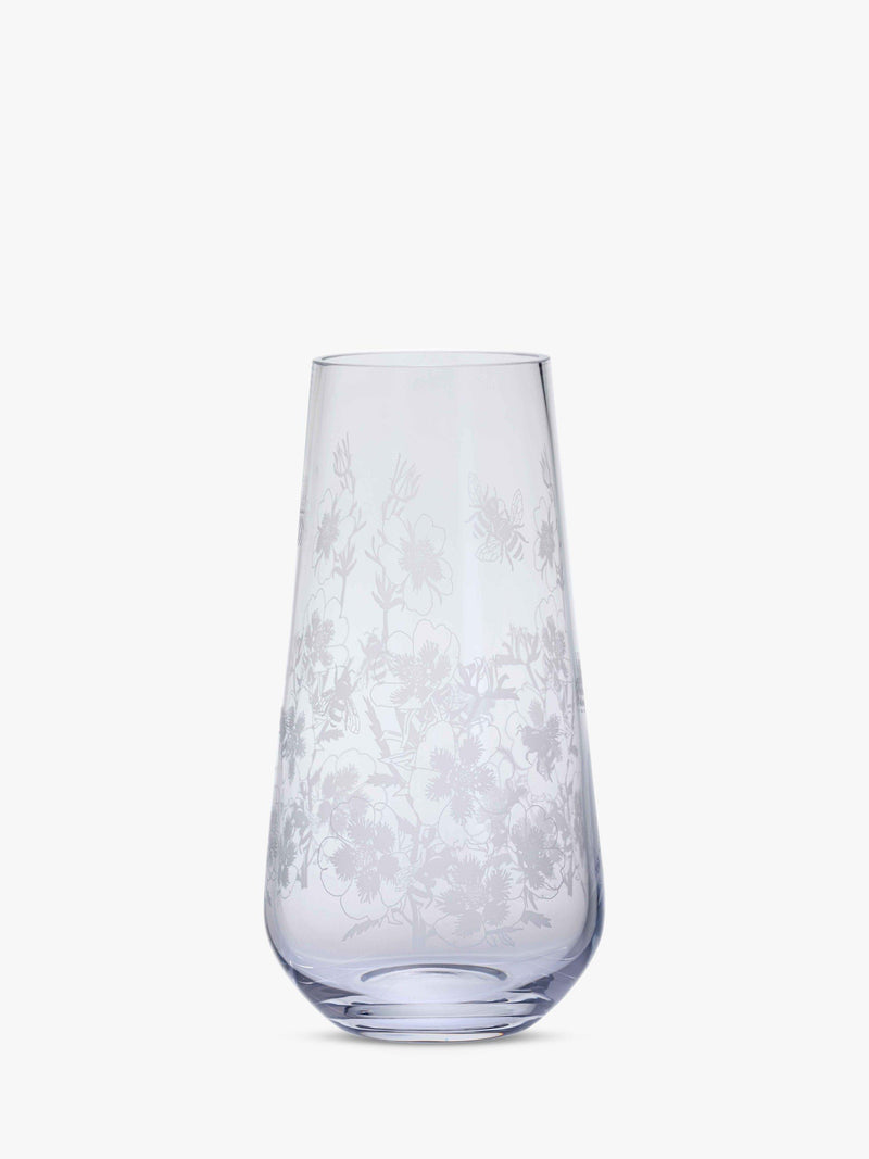 Dartington Crystal Bloom Potentilla Tapered Vase Clear 26cm - British product