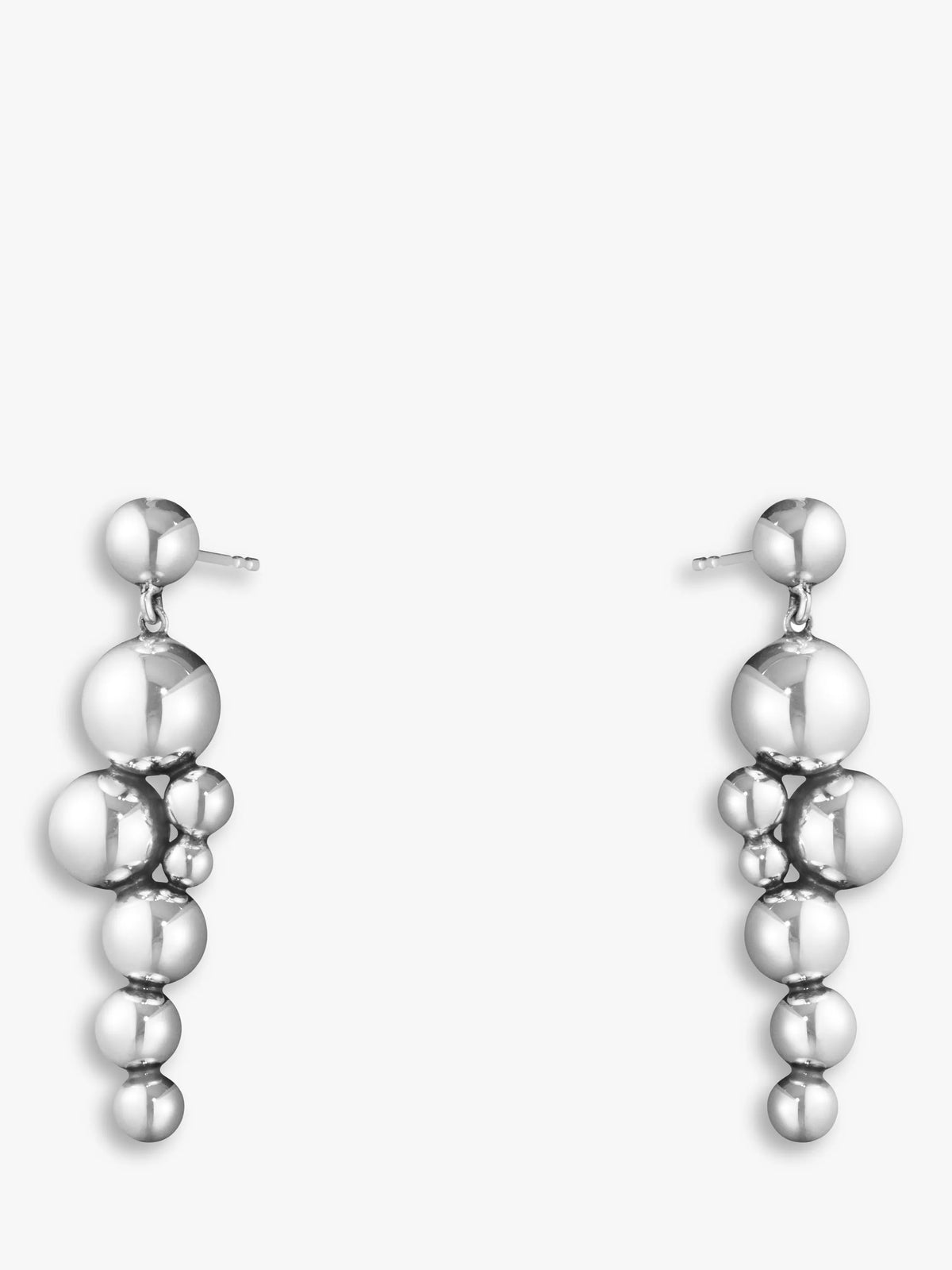 Georg Jensen silver drop earrings with abstract grape design, UK version