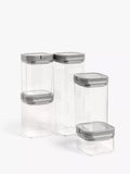 John Lewis Flip Lock Airtight Square Storage Containers Set of 5, UK version