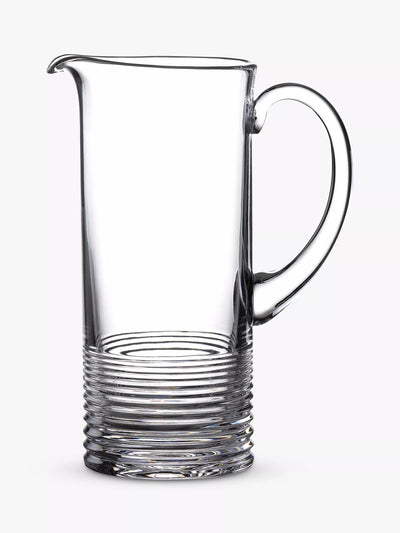 Crystal Cut Glass Pitcher with Linear Pattern 1.2L Clear