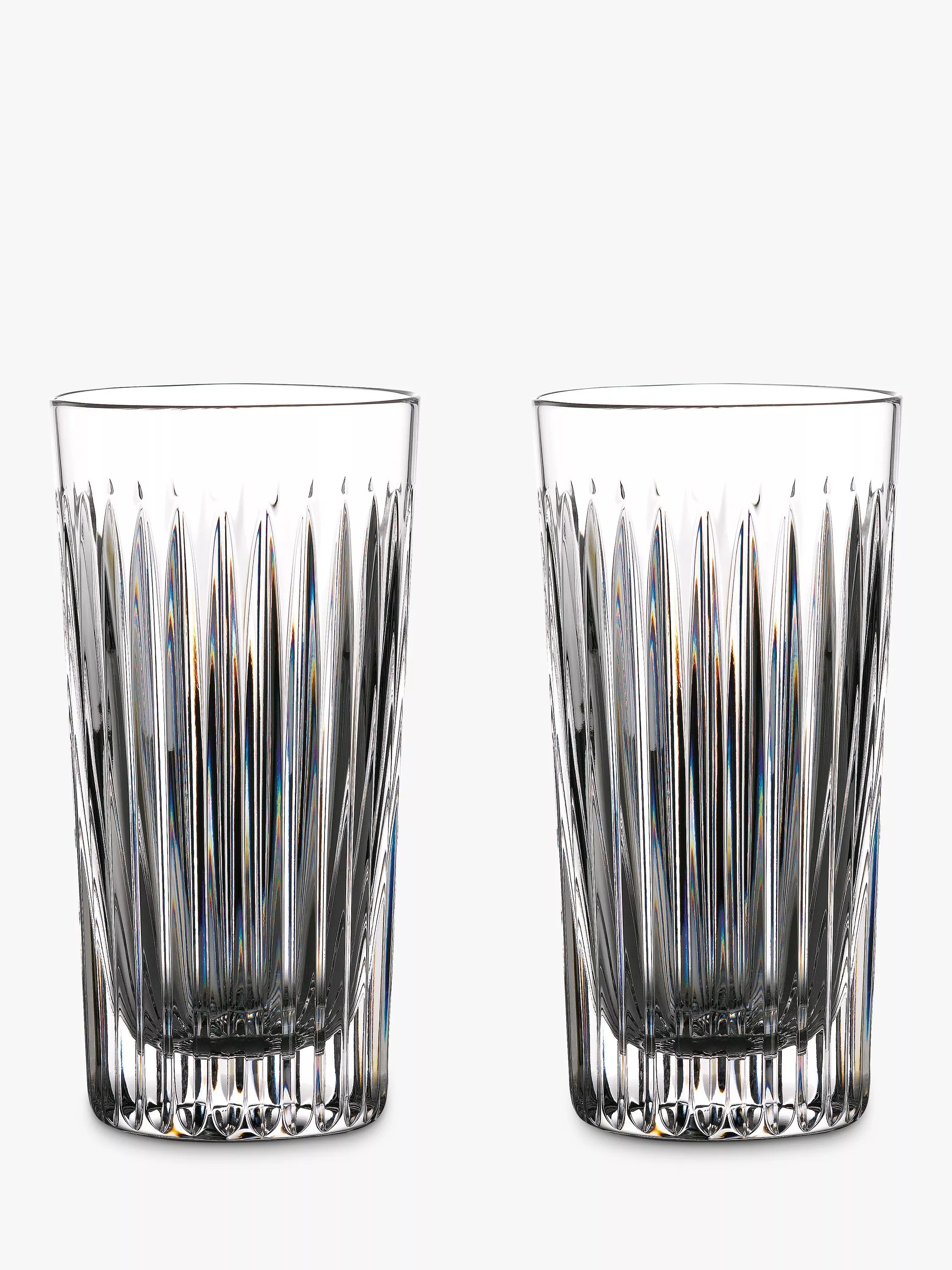 Waterford cut glass highball glasses set of 2, 400ml clear (British brand)