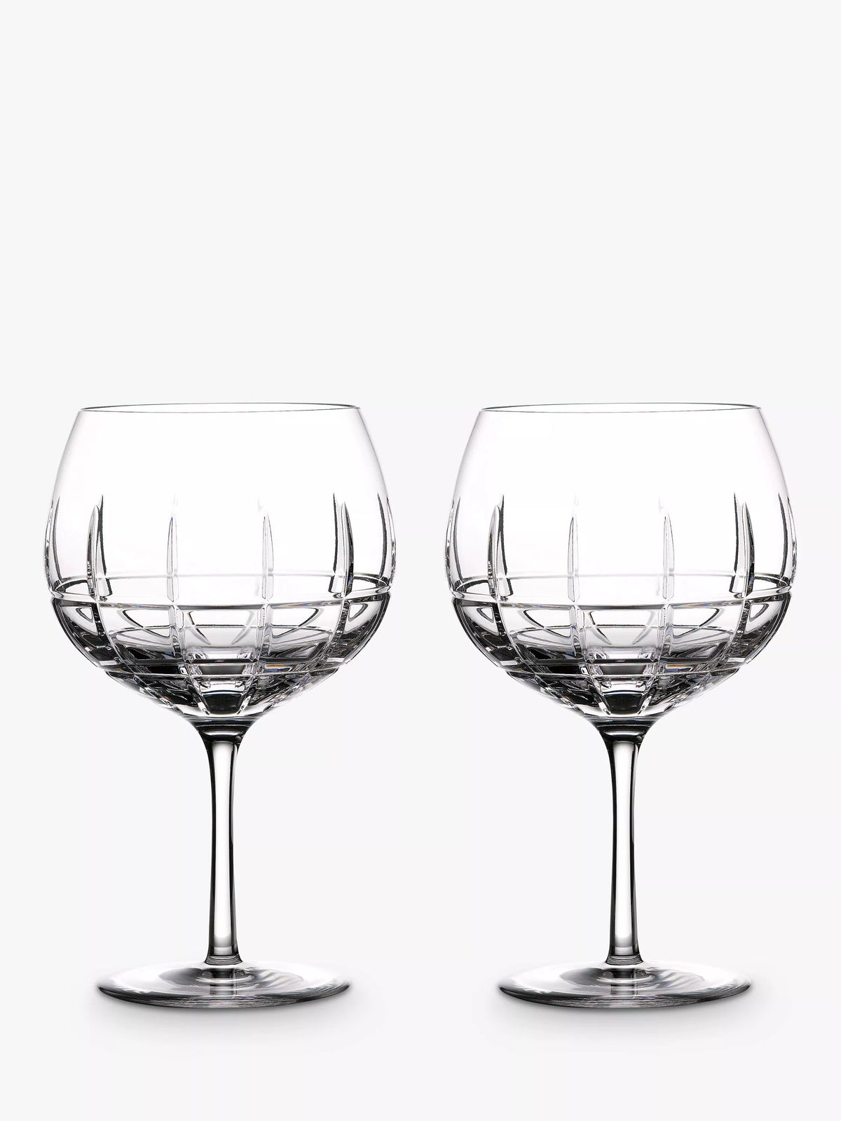 Waterford balloon gin glass set of 2 with Cluin cut pattern, 550ml (British brand)