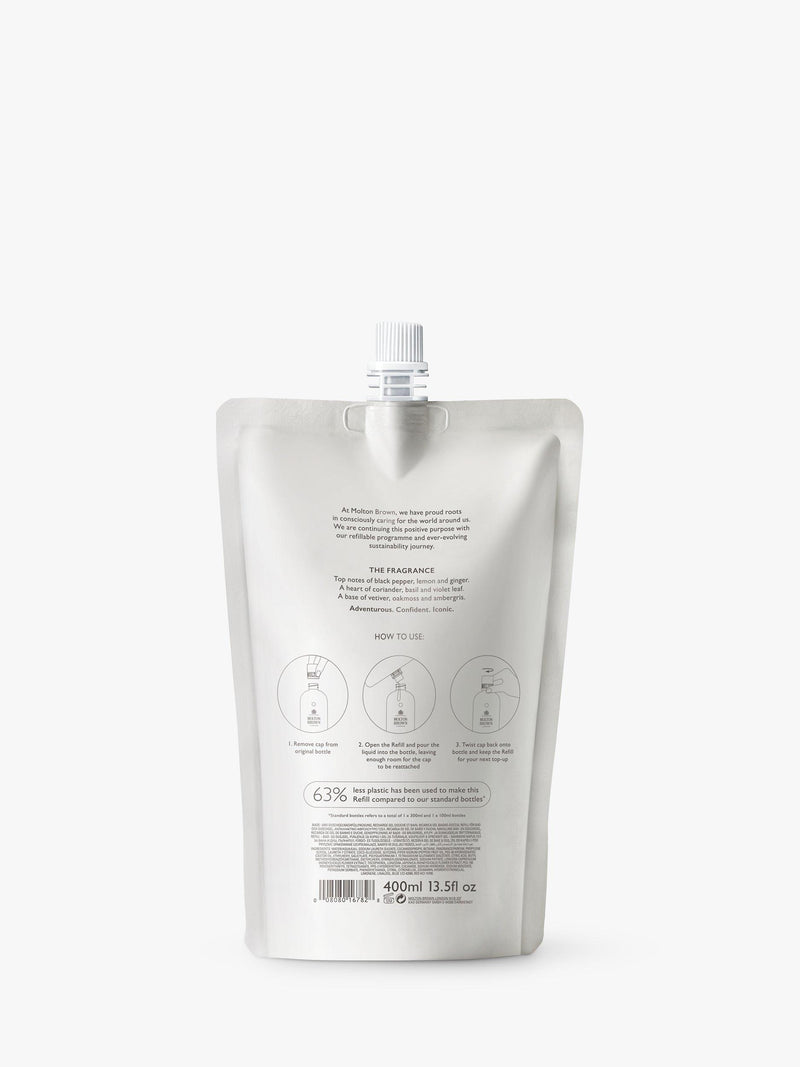 Molton Brown Re-charge Black Pepper Bath & Shower Gel Refill 400ml, imported from the UK
