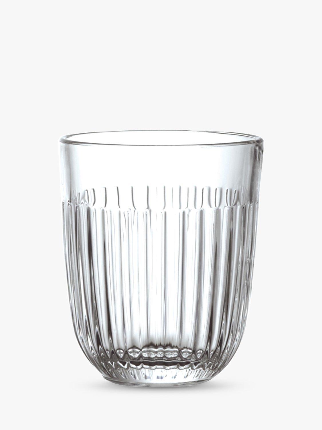 La Rochère clear glass tumblers with embossed lines, set of six, 290ml capacity, UK version