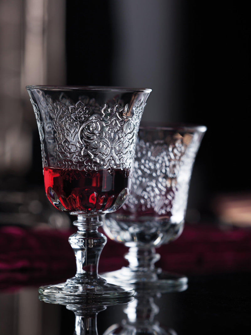 Set of six La Rochère Amboise 290ml clear glass wine goblets, UK version
