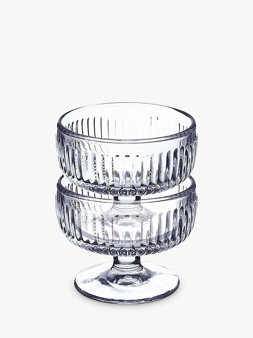La Rochère Tahiti clear glass sundae dessert bowls set of 6, 10cm, UK version