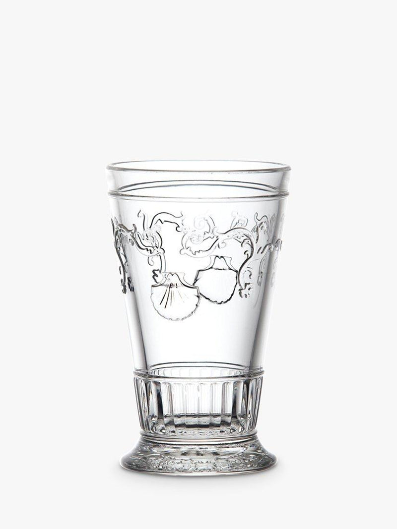 La Rochère Versailles highball glass set of 6 with scallop and flower motifs, 330ml, UK version