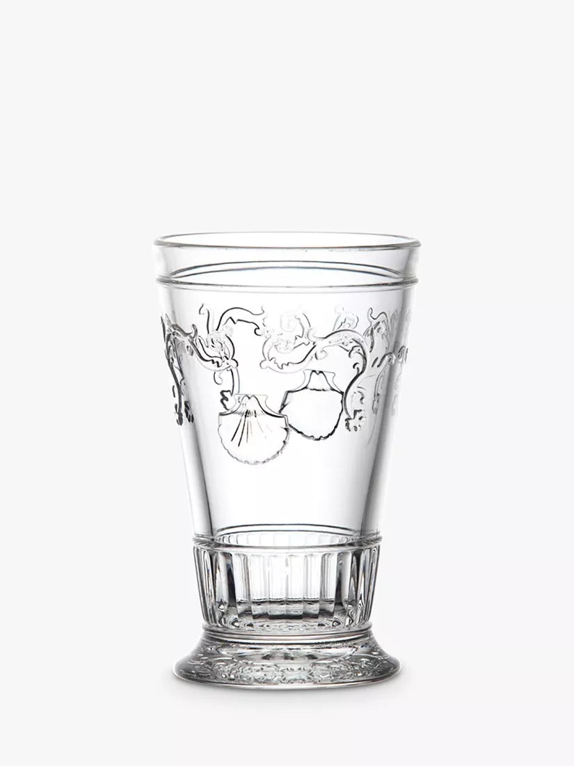 La Rochère Versailles highball glass set of 6 with scallop and flower motifs, 330ml, UK version