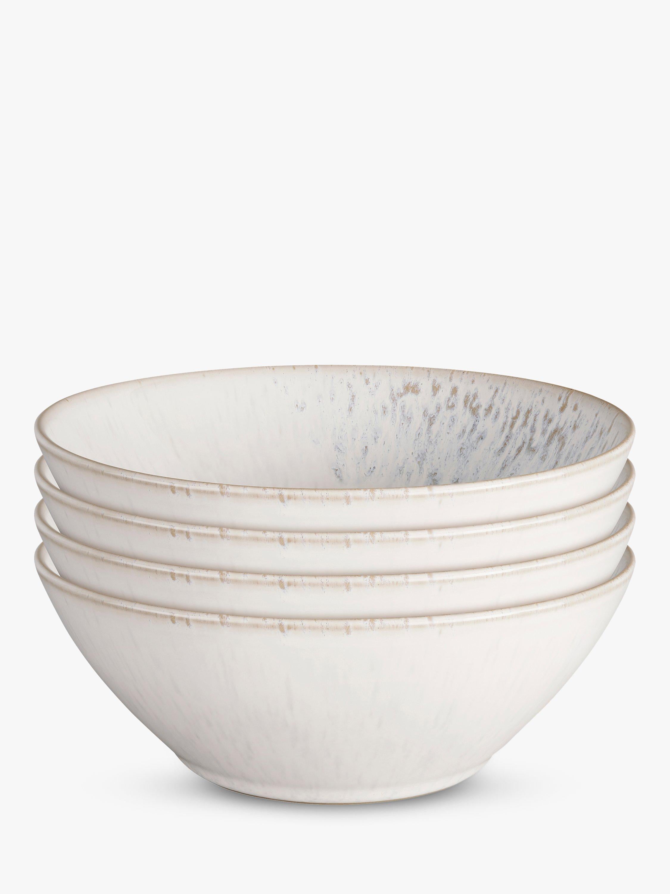 Set of 4 Stoneware Cereal Bowls, 16.5cm, Natural Finish