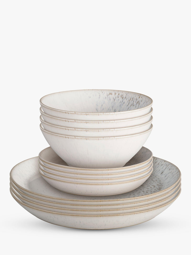 Denby Kiln stoneware dinnerware set in Natural, 12 piece - British product