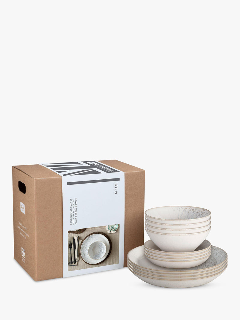 Denby Kiln stoneware dinnerware set in Natural, 12 piece - British product