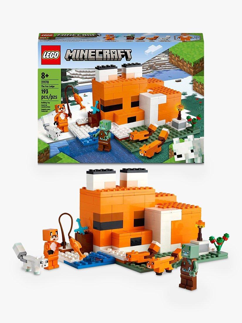 Fox Lodge Construction Set with 193 Pieces and Miniature Figures