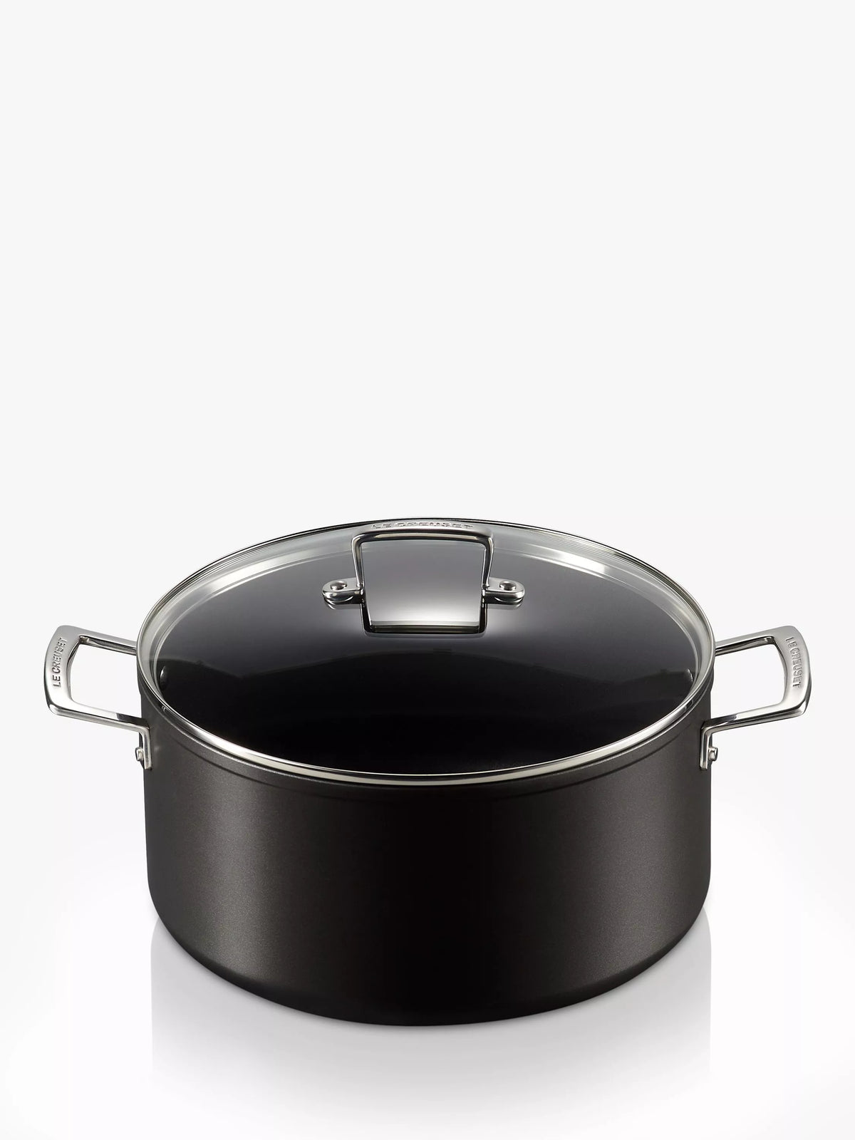 Le Creuset toughened non-stick deep casserole with glass lid 28cm, UK version