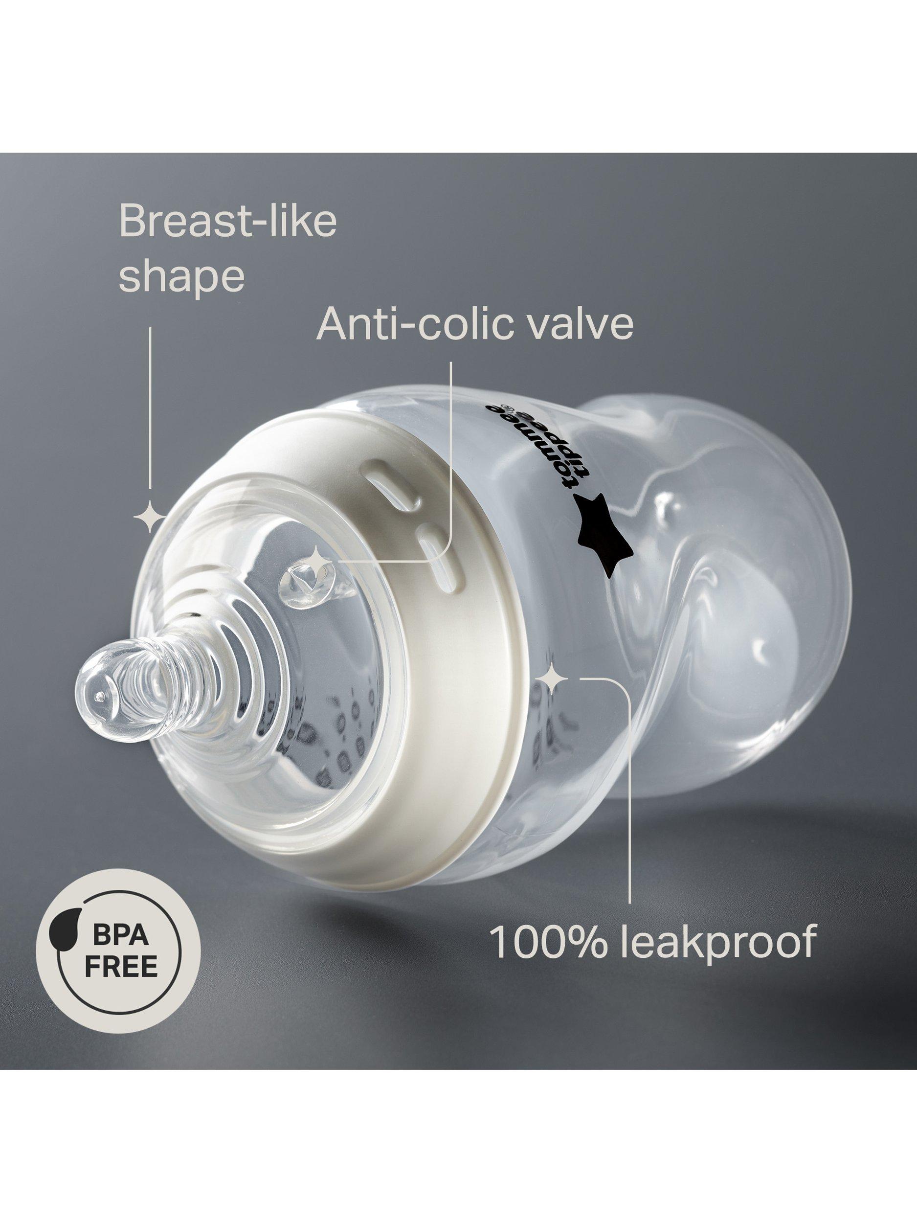 Tommee Tippee baby bottles with anti-colic teats, pack of 3, 150ml (British brand)