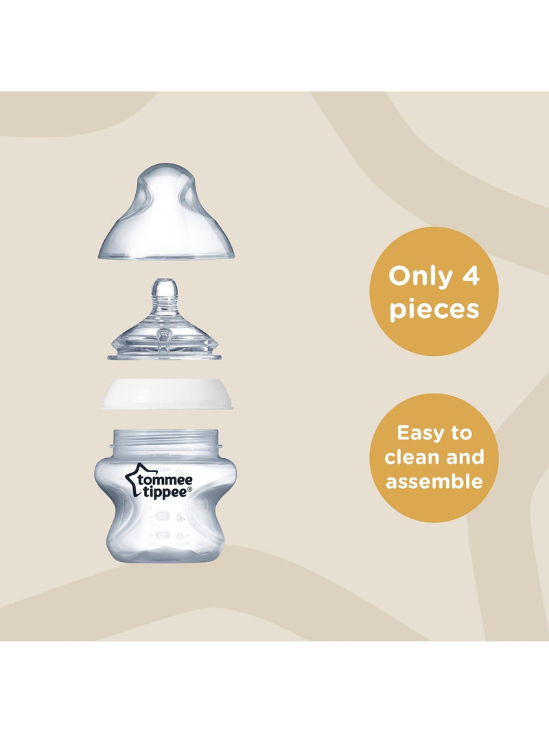 Tommee Tippee baby bottles with anti-colic teats, pack of 3, 150ml (British brand)