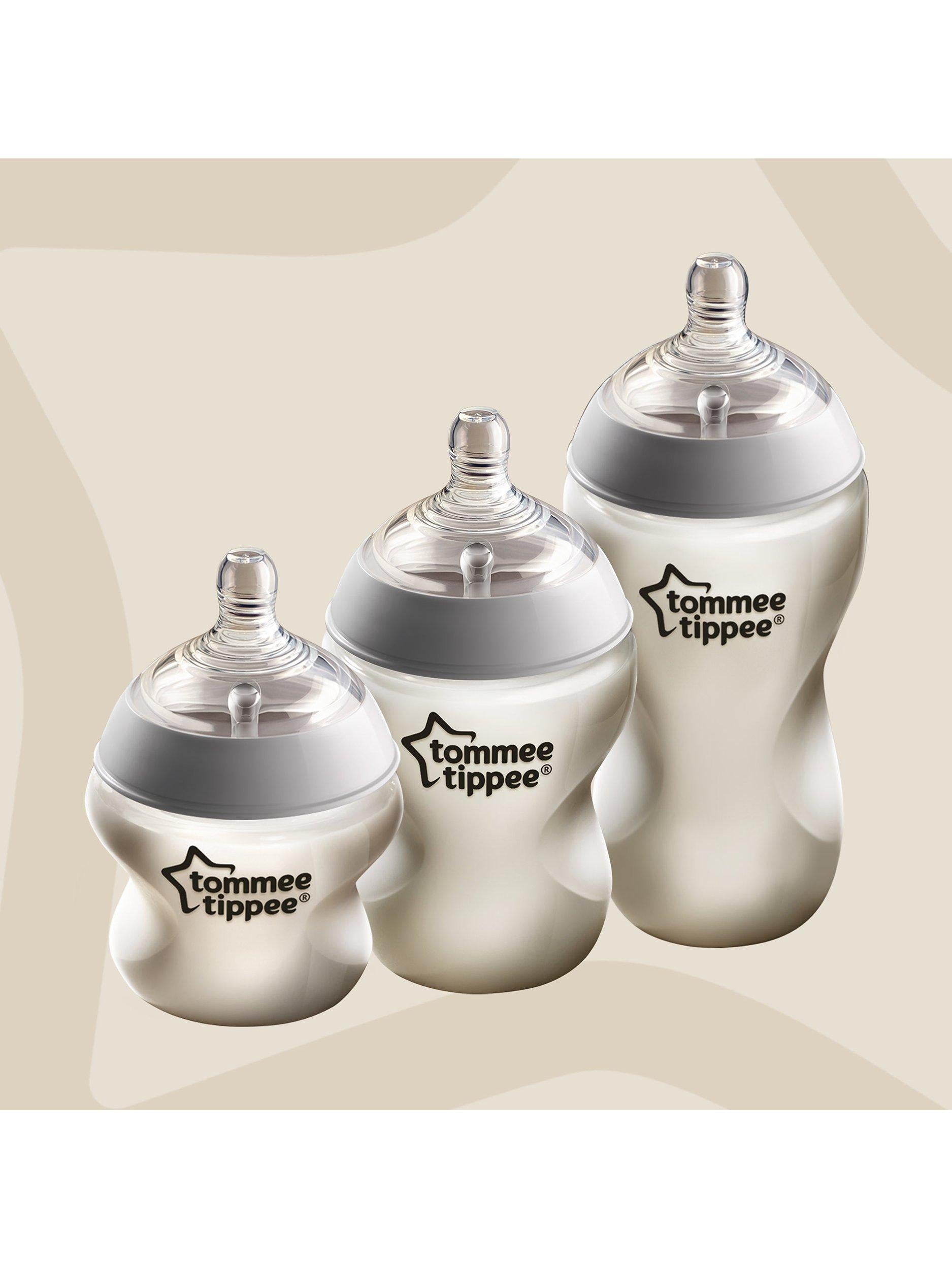 Tommee Tippee baby bottles with anti-colic teats, pack of 3, 150ml (British brand)
