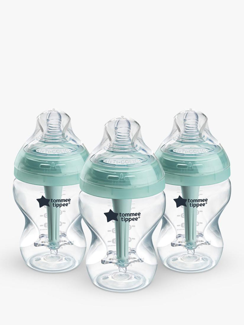 Tommee Tippee Advanced Anti-Colic Baby Bottles with Slow Flow Teats Pack of 3 260ml (British brand)