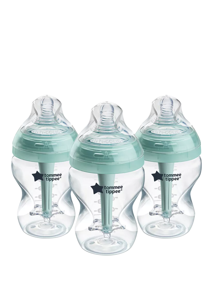 Tommee Tippee Advanced Anti-Colic Baby Bottles with Slow Flow Teats Pack of 3 260ml (British brand)