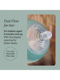 Tommee Tippee anti-colic fast flow silicone baby bottle teats pack of 2 (British brand)