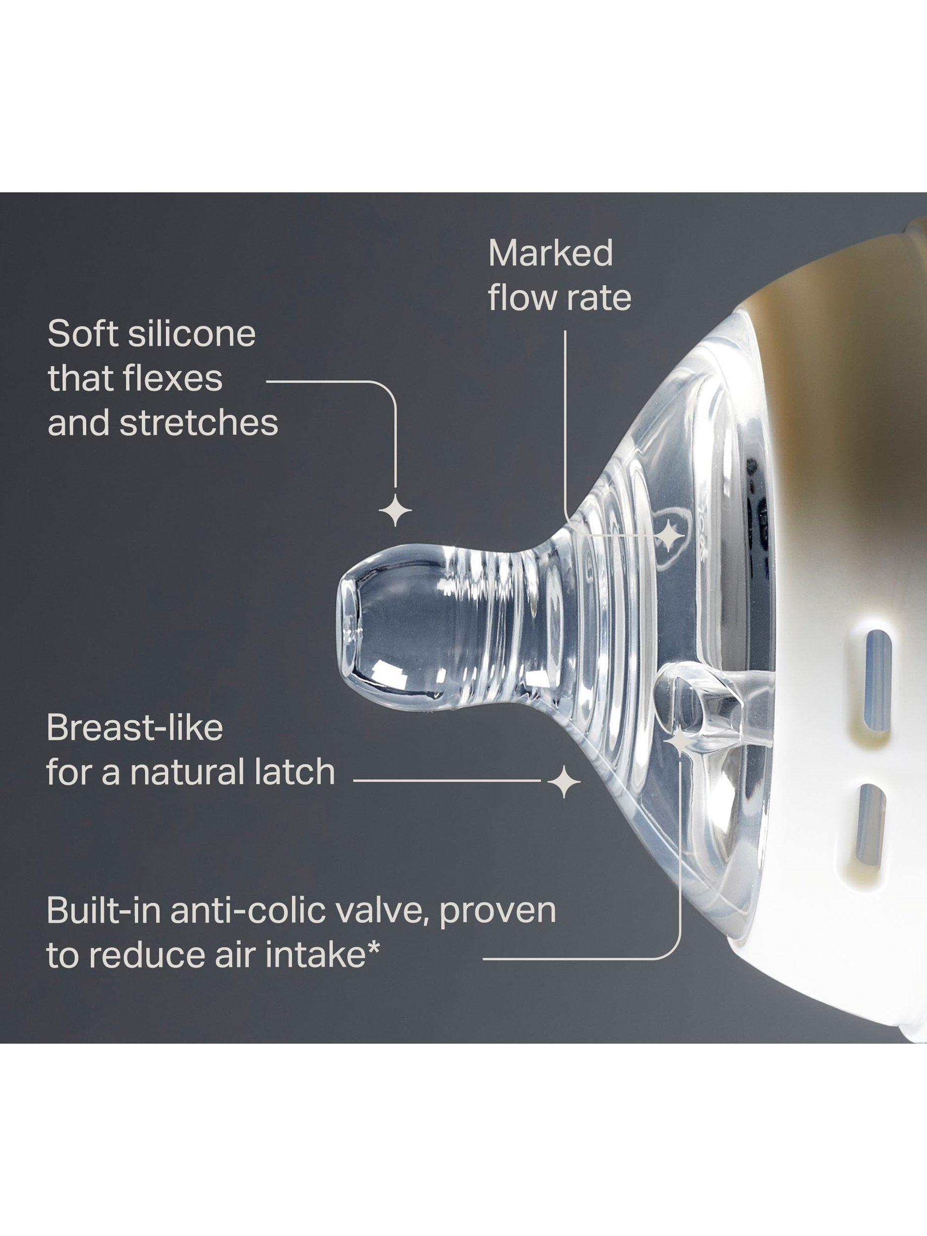 Tommee Tippee anti-colic fast flow silicone baby bottle teats pack of 2 (British brand)