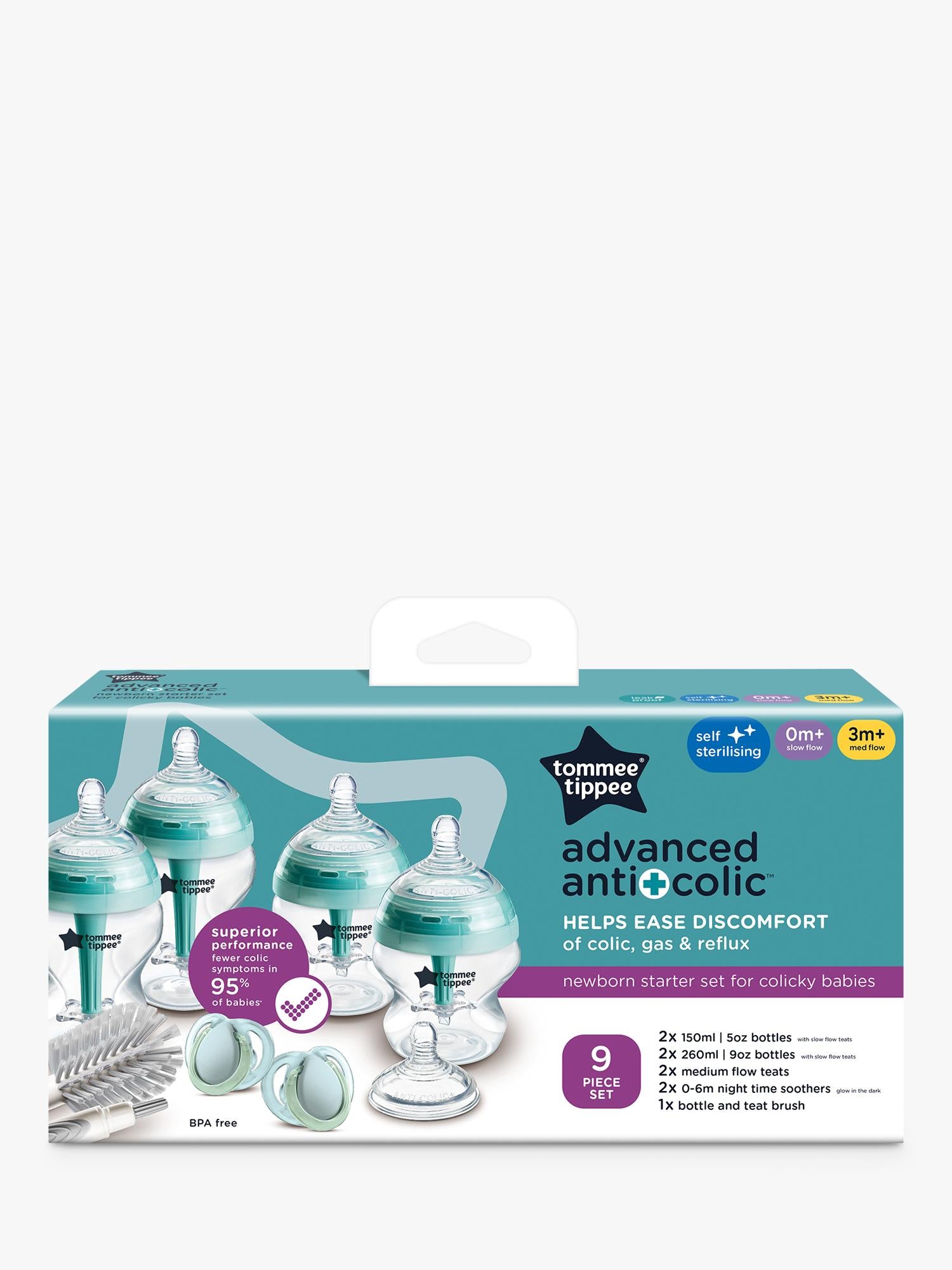 Tommee Tippee Advanced Anti-Colic Baby Bottle Newborn Starter Kit (British brand)