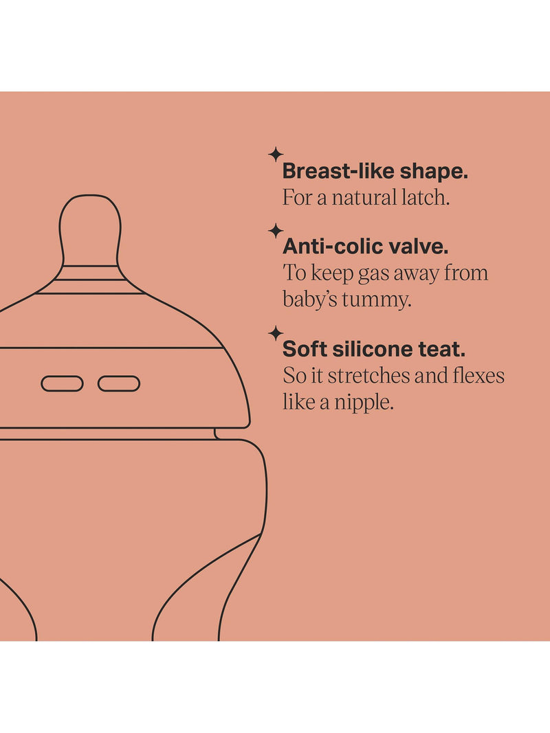 Tommee Tippee baby bottle with slow flow teats 260ml (British brand)