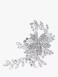 Jon Richard bridal hair slide with pave leaf design in silver, UK version