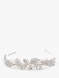 Jon Richard Bridal Crystal And Pearl Pave Leaf Tiara Silver