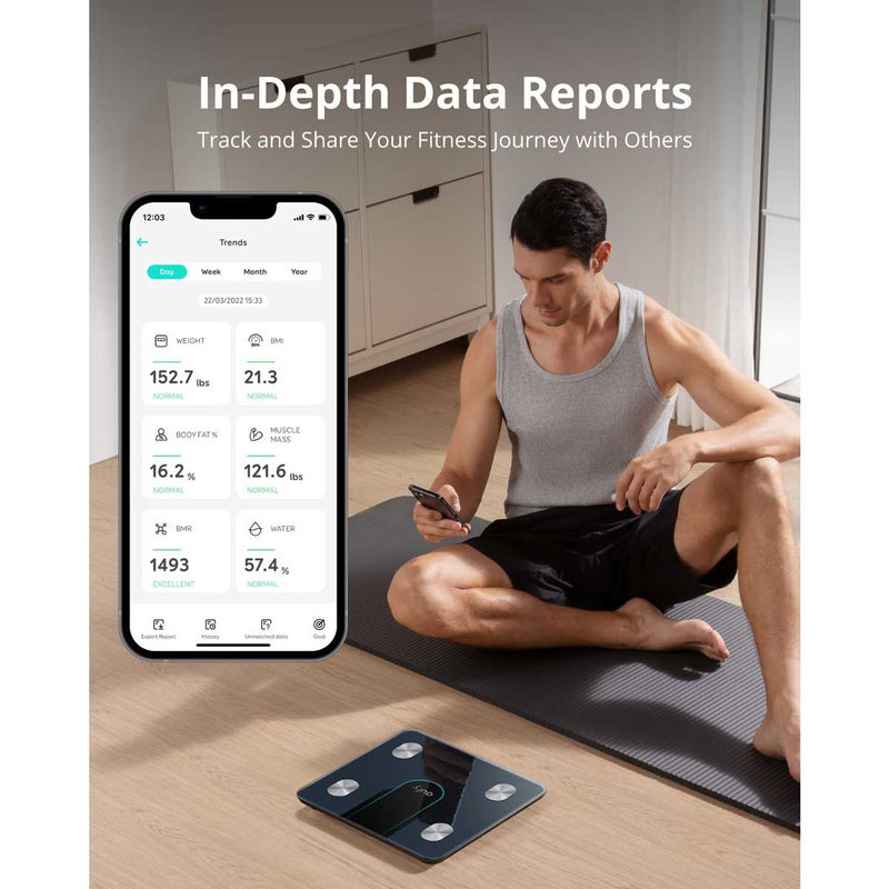 eufy Smart Scale P2 Digital Body Scale in Black - British product