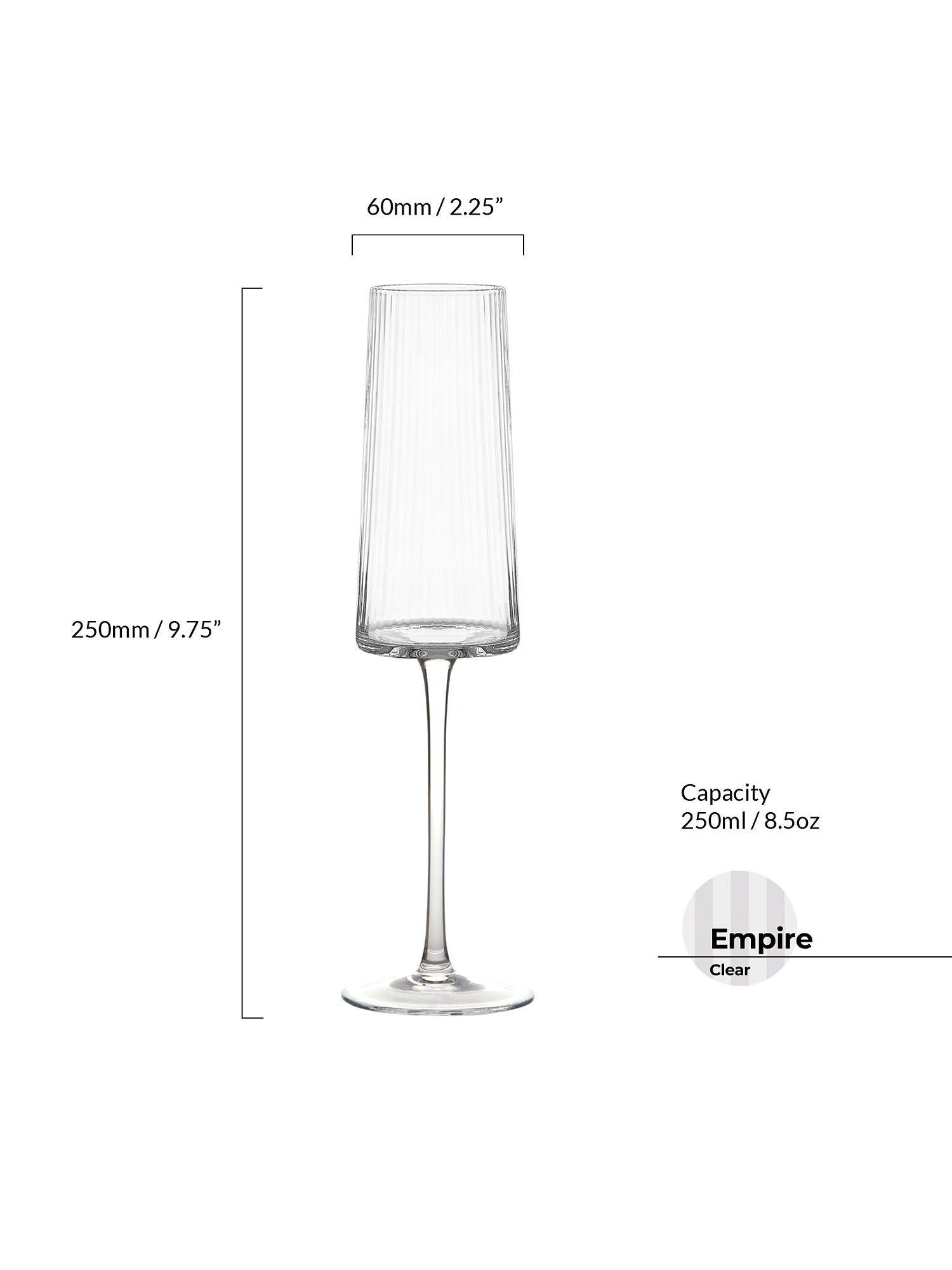 Anton Studio Designs clear champagne flute glasses set of 2 250ml - British product