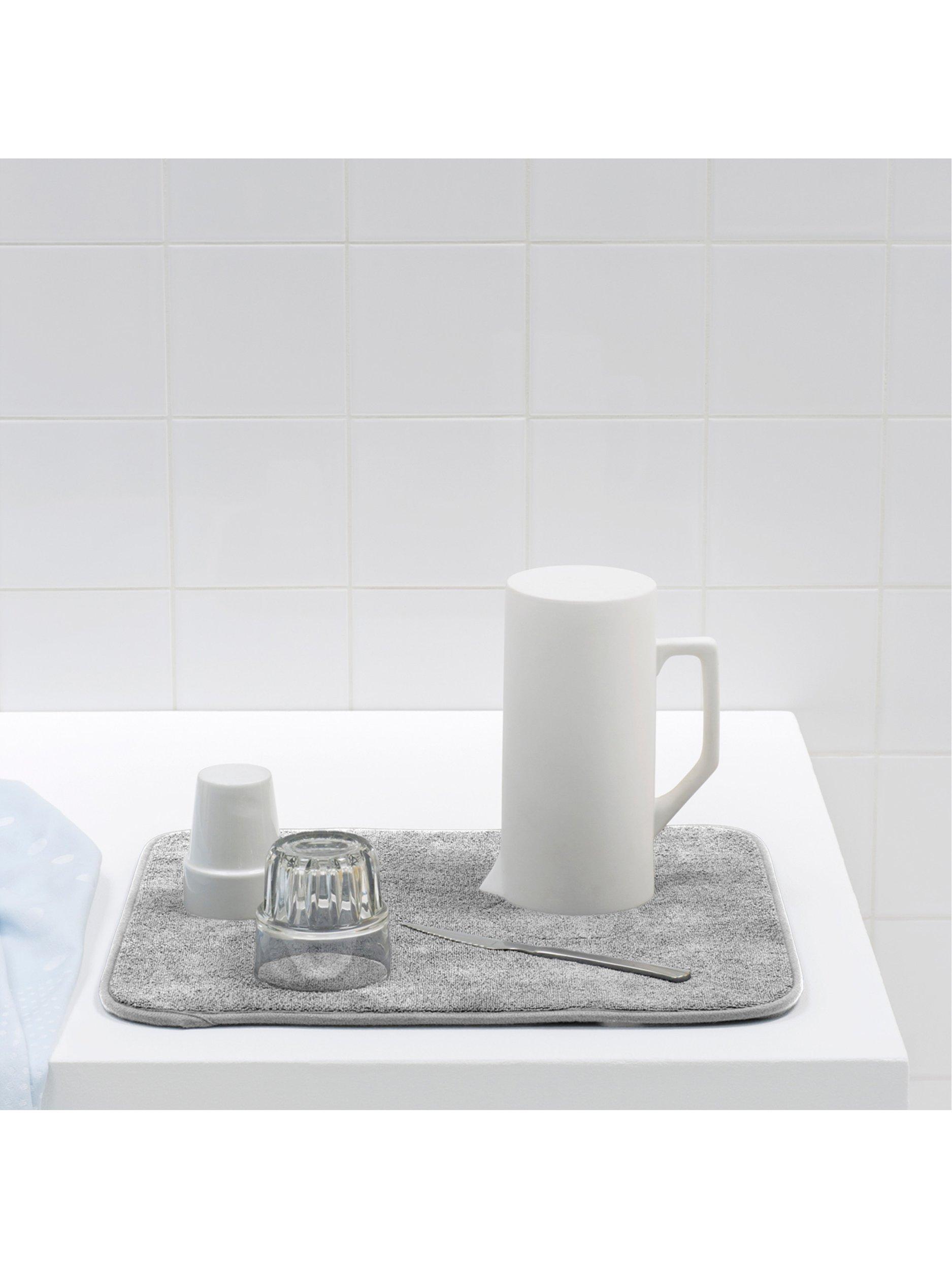 Brabantia microfibre dish drying mat in mid grey - British product