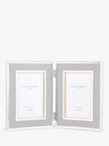 Laura Ashley Harrison linen double photo frame for 4x6 inch photos, UK version