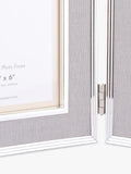 Laura Ashley Harrison linen double photo frame for 4x6 inch photos, UK version