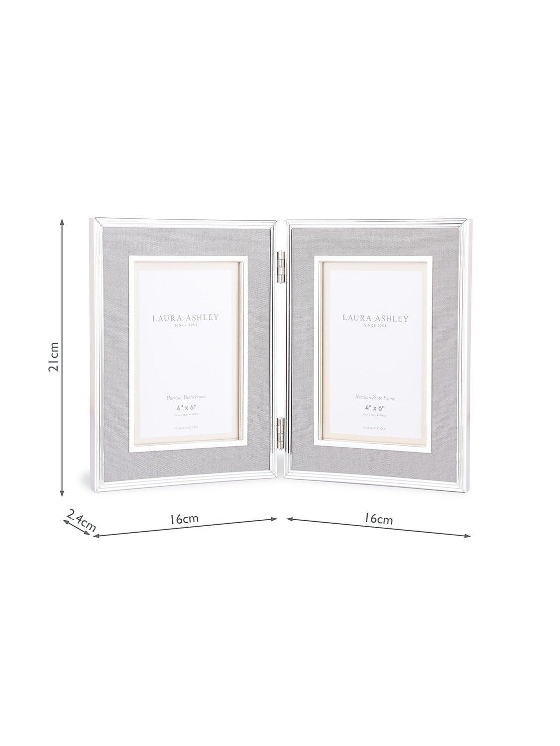 Laura Ashley Harrison linen double photo frame for 4x6 inch photos, UK version