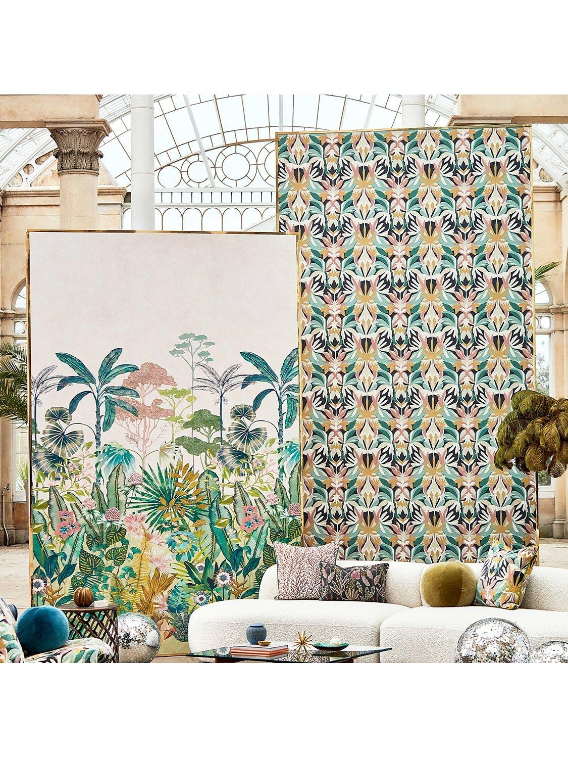 Harlequin Melora Wallpaper botanical damask pattern with metallic finish, UK version