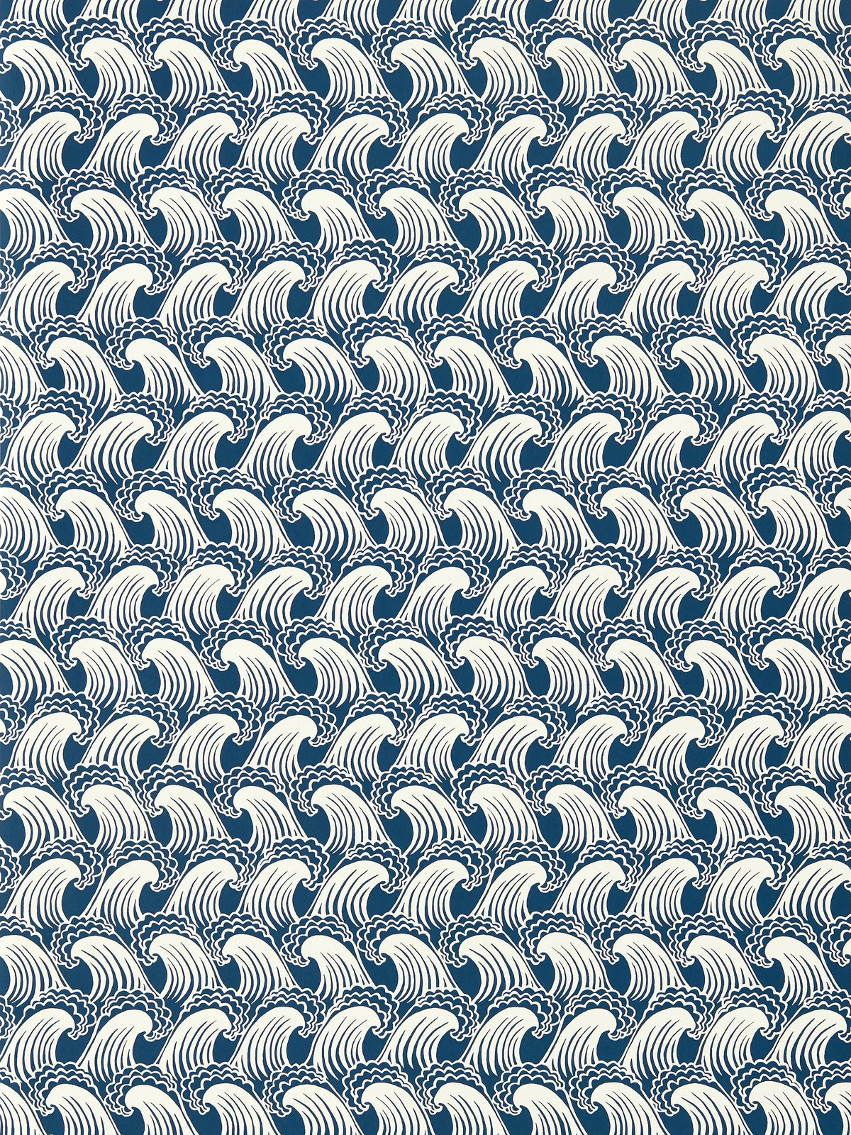 Scion indigo blue ocean wave wallpaper (British brand)