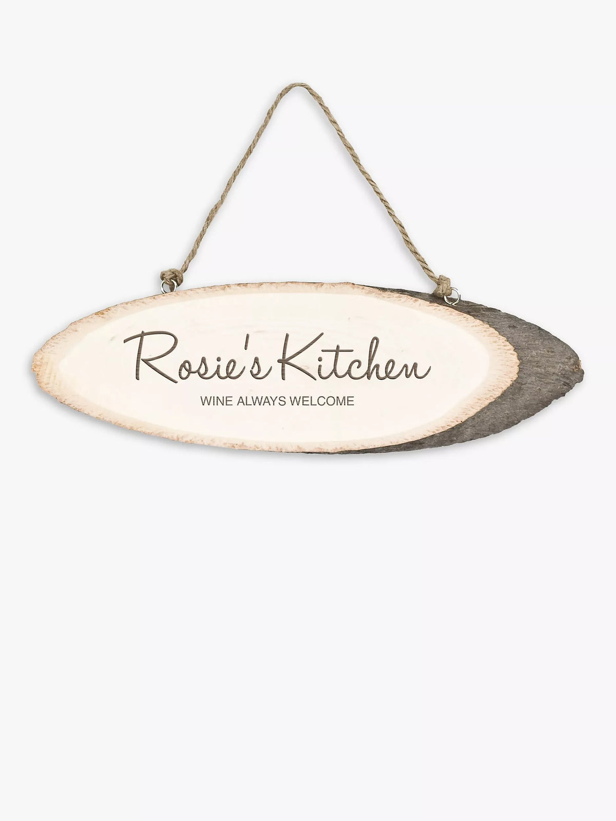Treat Republic personalised rustic wood kitchen sign Natural (British brand)